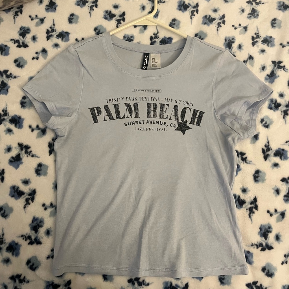 Light Blue Palm Beach Graphic Tee